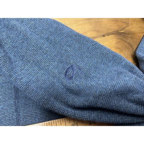 Mountain Hardwear Sweater Mens XL Blue Wool Blend 1/4 Zip Pullover Outdoors - Picture 12 of 16
